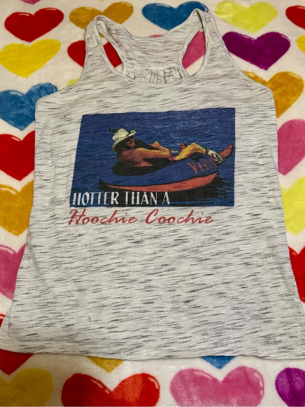 Alan Jackson - "Hotter Than A Hoochie Coochie" racerback tank